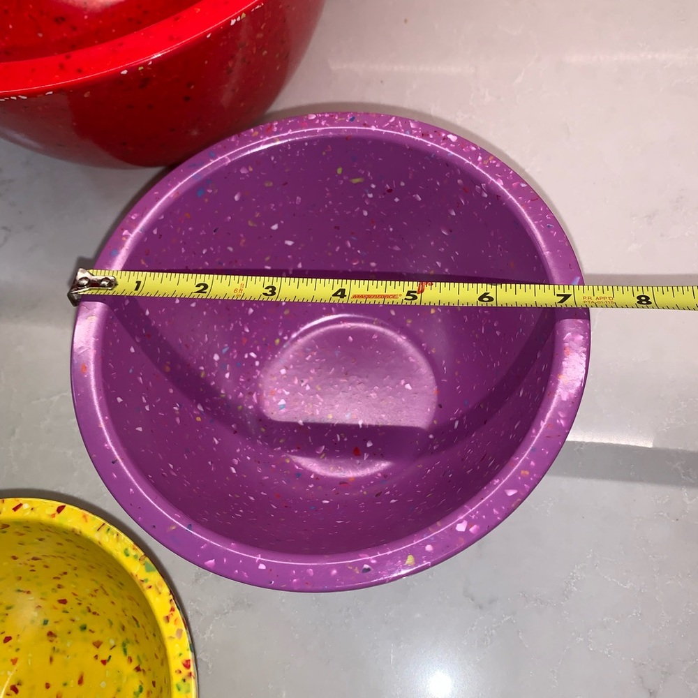 ZAK! Colorful 4 Confetti Melamine Nesting Mixing Bowls - Picture 5 of 8